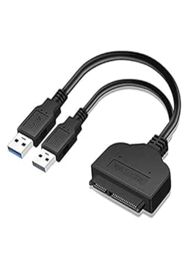 USB 3.0 to SATA 7 15 Pin 22 Pin Adapter Cable for 2.5 inch HDD Hard Disk Drive - Black